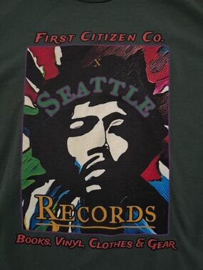Jimi Hendrix Tee Shirt Records Seattle